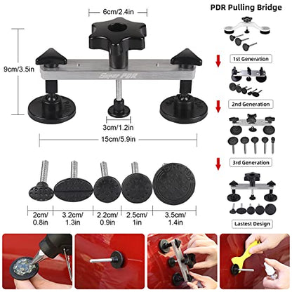 Super PDR Paintless Dent Repair Kit - 42Pcs Car Dent Puller for Small and Medium Car Dents and Ding Auto Dent Remover Tools - size: PDR-A2