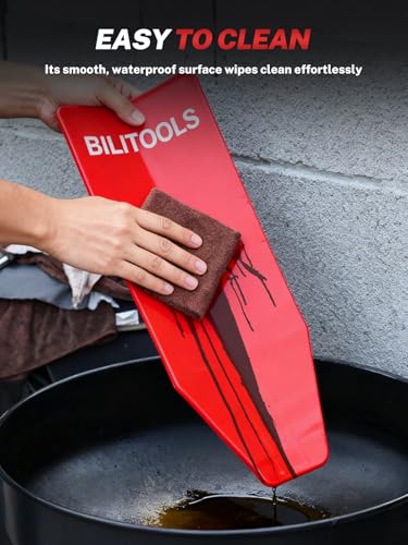BILITOOLS 4pc Oil Funnel Kit, Flexible & Steel Bendable Oil Change Kit | Funnel For Automotive Use, Flexible Drain Funnel, 14.6"/26.2" Long Neck Hoses, Spill-Free Metal Bendable Spout Funnel Set