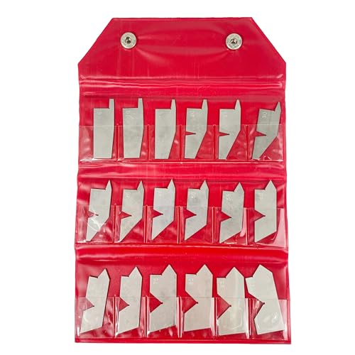HFS (R) 18 Piece Angle Gauge Set with Pouch - Premium Stainless Steel