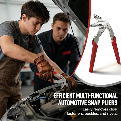 Car Clip Pliers, Spring-Loaded Panel Clip Removal Pliers Tool, Professional Automotive Plastic Fastener Remover for Door Panels, Interior & Exterior Trim, Push Pin & Rivet Disassembly Without Damage