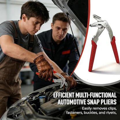 Car Clip Pliers, Spring-Loaded Panel Clip Removal Pliers Tool, Professional Automotive Plastic Fastener Remover for Door Panels, Interior & Exterior Trim, Push Pin & Rivet Disassembly Without Damage