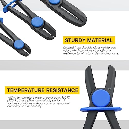 3PCS Hose Clamp Pliers Set | Versatile Hose Pinch Off Pliers, Line Clamp Pliers Set Straight for Flexible Hoses, Brake Hoses, Fuel Lines (3PCS, Straight) - style: 3PCS, Straight