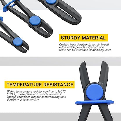3PCS Hose Clamp Pliers Set | Versatile Hose Pinch Off Pliers, Line Clamp Pliers Set Straight for Flexible Hoses, Brake Hoses, Fuel Lines (3PCS, Straight) - style: 3PCS, Straight