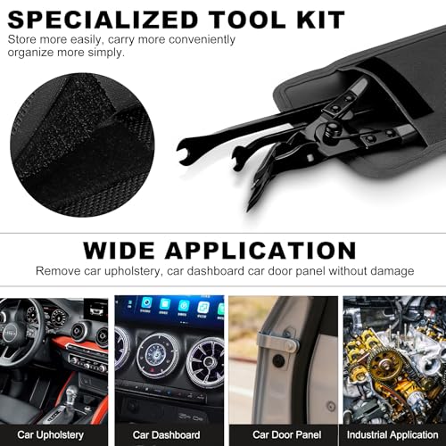 3 PCS Clip Removal Tool,Clip Pliers Fastener Remover,Car Trim Rivet Removal Pry Tool for Automotive Door Panel,Upholstery,Dashboard Black - color: black