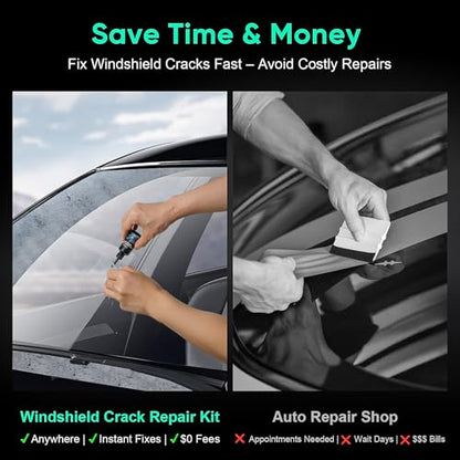 Car Windshield Crack Repair Kit - 2026 Upgrade Glass Repair Kit | Cracks Gone Glass Remover Fluid for Quick Fix Windshields, Windows, Mirrors