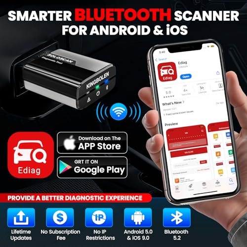 KINGBOLEN Soloscan for Land Rover Jaguar OBD2 Scanner Bluetooth | No Subscriptions Lifetime Update, All Reset Service, Bidirectional Scan Tool for iOS & Android, Full System Car Scanner