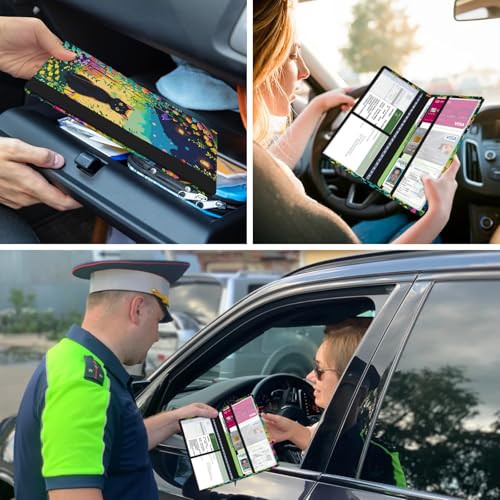 Car Registration and Insurance Holder, with Magnetic Closure for License, Cards and Documents, All Vehicle Needs and Car Accessories (Cat) - color: Cat