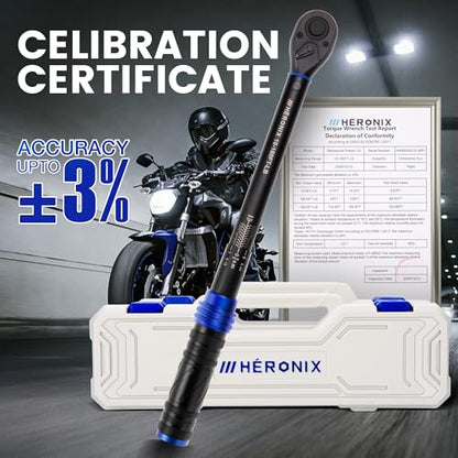1/2 Inch Drive Click Torque Wrench, 10–180 Ft.Lb/13.6–244.0 Nm ±3% Accuracy, 72-Tooth Dual-Direction Ratchet, Adjustable Newton Meter Torque Wrenches for Motorcycle,Car & Bicycle Repair - size: 1/2" DR.『10-180 FT.LB』