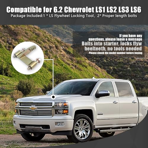 LS Flywheel Locking Tool for GM Chevy LS1 LS2 LS3 LS6 LT Engines | Flex Plate Locking Holding Tool Kit for 4.8 5.3 5.7 6.0 6.2 7.0 Automotive Engine, Grade 8.8 Bolts