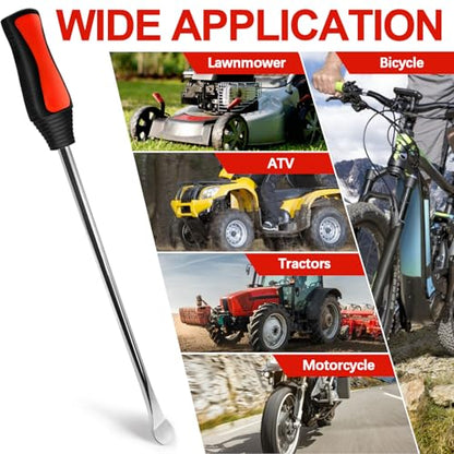 14.5" Tire Spoons Tool Set for Motorcycles Dirt Bike Lawn Mowers Iron Installation,3 Pcs Tire Bar Removal Mounting 10 Pcs Valve Cores,Rim Protector,Valve Changer Kit
