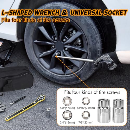 Scissor Car Jack 2.5 Ton (5511 lbs) Tire Changing Kit with Lug Wrench - Emergency Kit for Car, SUV, MPV - size: 2.5T