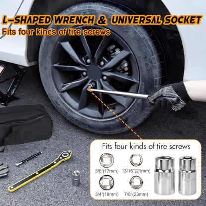Scissor Car Jack 2.5 Ton (5511 lbs) Tire Changing Kit with Lug Wrench - Emergency Kit for Car, SUV, MPV - size: 2.5T