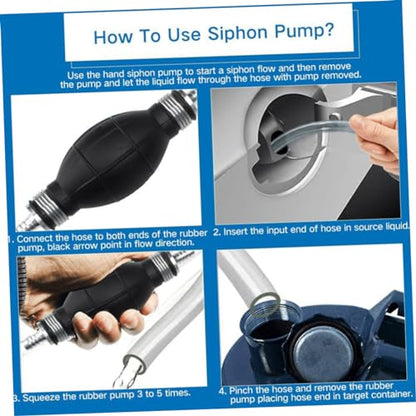 Cabilock 2sets Manual Hose for Fish Tank and Automotive Oil Transfer Flexible Water Siphon Pump Kit Multi-purpose Water Extraction Tool for Home and Car Use