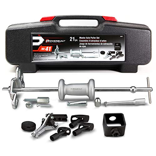 Powerbuilt Master Axle Puller Tool Set, Remove Car Front and Rear, Bearings and Seals, Vehicle Repair 21 Piece Kit - 648611, Silver - style: 21 Piece