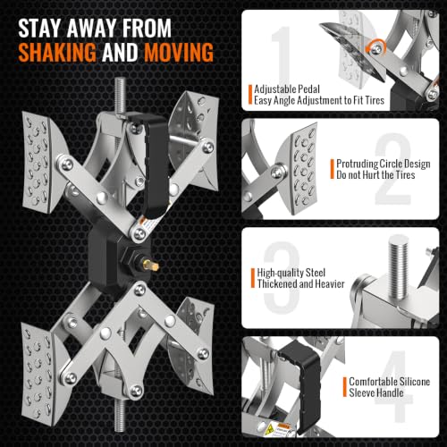 X-Shaped RV Wheel Stabilizer Chocks for RV Camper Trailers & Trucks 2 Pack | Fit RV Tire 3” to 11”Wide, Drill Adjustable, Anti-Rust Coating X Chocks, Heavy Duty for 5th Wheel Prevent Shaking&Wobble - color: Silver