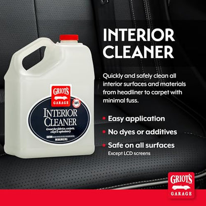 Griot's Garage Interior Cleaner Spray for Car Seats, Carpet, Upholstery Fabric, Floor Mat, Vinyl, Dashboard, Ideal for Truck, SUV, RV, Boat, and More, 11105, 1 Gallon (128 Fl Oz) - size: 128 Fl Oz (Pack of 1)