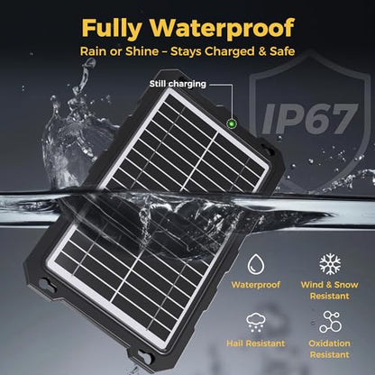 SUNAPEX 10W 12V Solar Car Battery Trickle Charger & Maintainer | Waterproof Portable Solar Panel Kit | Prevents Overcharging with Smart Controller | Fits 12V Batteries for Boats, RVs & More - size: 10W