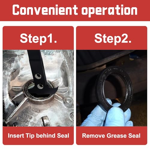Universal Seal Puller Tool, Dual Hook Oil & Grease Seal Remover | Dual-hook seal puller removes oil and grease seals with a long handle for added leverage on automotive repairs