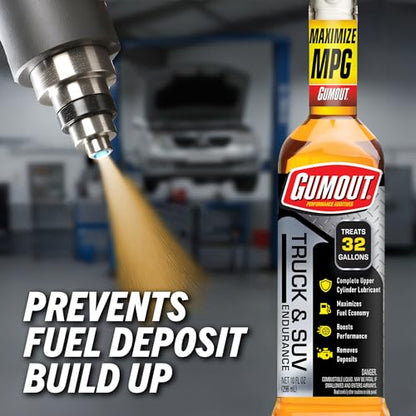 Gumout 510397 Truck and SUV Endurance Fuel Additive, Cleans & Restores Heavy Duty Engine, Maximum Protection for Bigger Engines, Easy Pour & Go - Treats up to 32 Gallons per Bottle -10 Fl Oz - style: Truck & SUV Fuel Additive