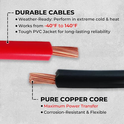 Safe Start Illumi Heavy Duty Jumper Cables Kit - 12FT, 6GA Jump Cable for Car, Truck - W/LED Indicators for Night Use, Reverse Polarity Protection, Copper Wire - Traditional Front-to-Front Design - size: LED Safety Cables