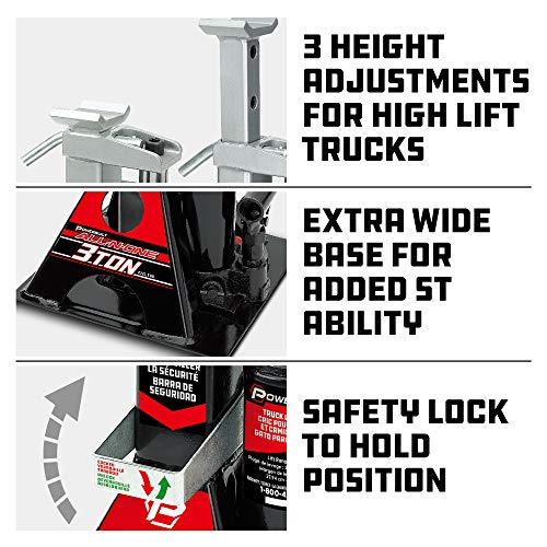 Powerbuilt 3 Ton, Bottle Jack and Jack Stands in One & All-in-One Unijack Pinch Weld Saddle Adapter, Protect Vehicle Frame, Car Lift - 240337
