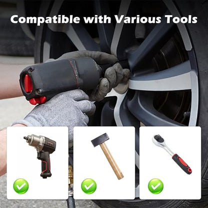 DAYUAN Master Locking Wheel Nut Remover, Wheel Lug Nut Removal Tool | Wheel Lug Nut Removal Tool Set, Removes Rounded & Locking Lug Nuts, Cr-Mo Steel, Reverse Spiral Design