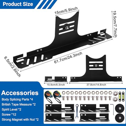 Wayona 2 PCS Upgraded Wheel Alignment Tool Kit with Magnet & Measuring Tapes, Heavy Duty Front End Toe Camber Alignment Tool Plates, Quick Installation for Car, Truck, SUV and Home Automotive Use