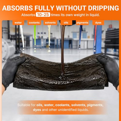 Oil Absorbent Mat Roll, 30" x 200 ft Heavyweight Spill Sorbent Pads | Absorbs up to 42.5 Gallons per Roll, Extended Roll for Industrial Shop, Garage Leaks & Drips, MAT411
