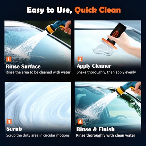 Oil Film Remover for Car Windowshield, Windows & Rearview Mirror - Auto Glass Cleaner Emulsion Cleaner Kit, Remove Grease, Road Grime, Water Sport, Improve Visibility for Safe Driving