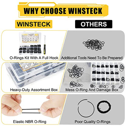 780PCS 18 Sizes Rubber O Ring Assortment Kit with 180° Pick & Hook Tool | O Ring Set of home, Universal Nitrile Rubber Pressure Washer, for Hose, Faucet, Automotive, Air and Gas Sealing Repair - size: 780PCS