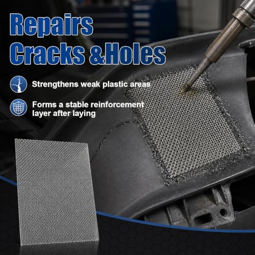 10PCS Welding Mesh, 5.9 x 7.9 Inch Reinforcing Stainless Steel Wire Mesh Screen for Thermoplastic Repair, Plastic Welding Kit for Car Bumper and Kayak(Silver)