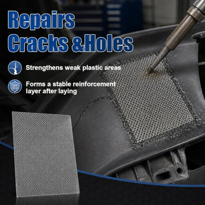 10PCS Welding Mesh, 5.9 x 7.9 Inch Reinforcing Stainless Steel Wire Mesh Screen for Thermoplastic Repair, Plastic Welding Kit for Car Bumper and Kayak(Silver)
