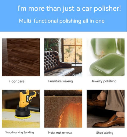 110V 600W Dual-Action Polisher - Variable Speed Random Orbital Buffer Machine for Cars, Boats, Floors - Professional Detailing Kit with 5" Pads (600-3700 RPM) for Waxing, Polishing & Paint Correction