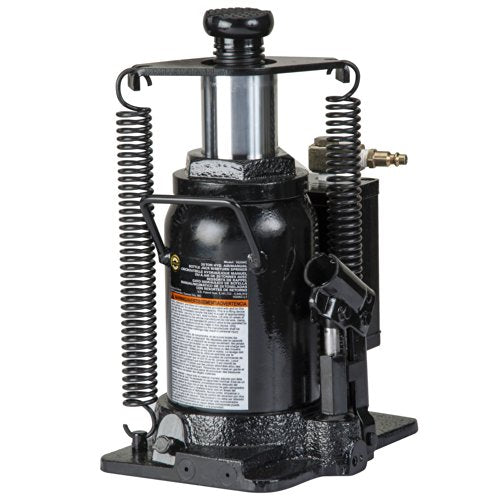 Omega 18206C Black Hydraulic Bottle Jack with Return Springs - 20 Ton Capacity