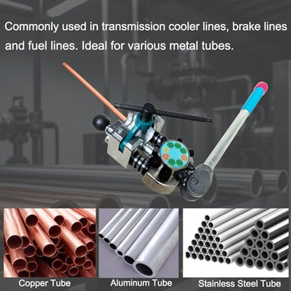Professional Brake Line Flaring Tool Kit – 45° Single, Double & Bubble Flare Maker for 3/16", 1/4", 5/16", 3/8" Tubing | Universal Brake Repair & Fuel Line Flaring Tool for DIY & Mechanics