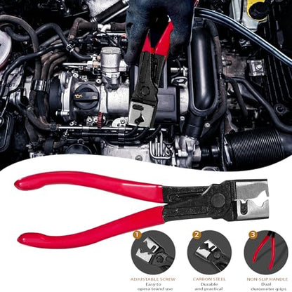 8-Piece Fuel Line Disconnect Tool Set with Hose Clamp Pliers, Relay Puller, Panel Clip, Trim Clip & Push Pin Removal Tools for Automotive Repair
