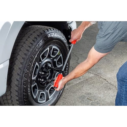 Powerbuilt Billy Club Universal Lug Wrench with Socket Storage, SAE and Metric, Remove Lug Nuts Tire Wheels - Gen-3 643045ECE - style: Gen3 Red