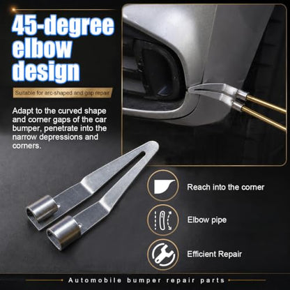 Plastic Welding Tips, Stainless Steel Plastic Smoothing Head Replacement with 45° Elbow, Car Bumper Repair Tool, Welder Gun Soldering Accessories for Kayaks and DIY Fixes(4PCS) - size: 4PCS