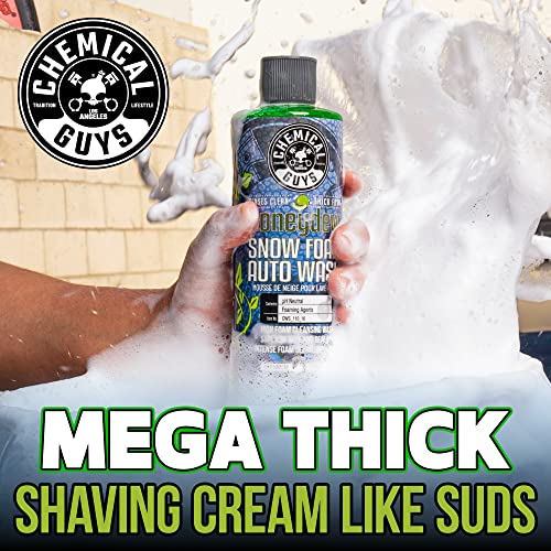 Chemical Guys Honeydew Snow Foam Car Wash Soap, 16 Fl Oz | Works with foam cannons, foam guns or bucket washes, safe for cars, trucks, motorcycles, RVs, honeydew scent - size: 16 Fl Oz (Pack of 1), style: HONEYDEW