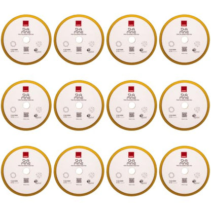 RUPES 9.DA180M Pack of 12 Yellow D-A Fine Finishing Foam Pads 180mm | Ideal for Paint Correction | Moderate to Fine Defect Removal | Compatible with 6" Backing Plate - size: Fine 180mm, style: Pack of 12