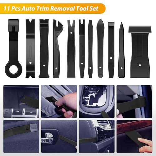 GOOACC 88Pcs Trim Removal Tool, Auto Push Pin Bumper Retainer Clip Set Fastener Terminal Remover Tool Adhesive Cable Clips Removal Kit Car Panel Radio Removal Auto Clip Pliers, Black - color: 88Pcs Clips Removal Kit Black