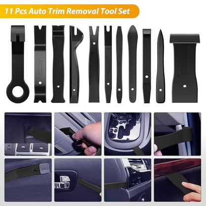 GOOACC 88Pcs Trim Removal Tool, Auto Push Pin Bumper Retainer Clip Set Fastener Terminal Remover Tool Adhesive Cable Clips Removal Kit Car Panel Radio Removal Auto Clip Pliers, Black - color: 88Pcs Clips Removal Kit Black