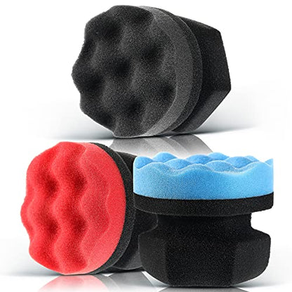 3 Pieces Tire Shine Applicator Pads - Dressing Sponge Foam Gel Wet Car Detailing Reusable Cleaning Supplies (Black, Red, Blue, 3.15 Inch) - color: Black, Red, Blue, size: 3.15 Inch