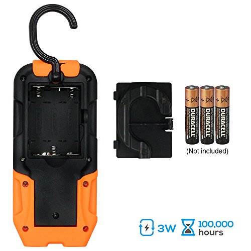 TORCHSTAR 2-Pack Portable LED Work Light, Hanging Hook, Magnetic Flashlight | Battery Operated, COB Pocket Work Lights for Car Repairing, Emergency, Hiking, Camping