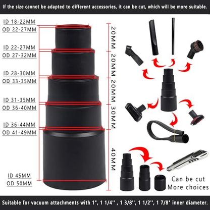 12PCS Universal Vacuum Attachment Kit Wet Dry Plastic Vacuum Hose Adapter 1-1/4" Vacuum Cleaners Accessories with Horse Hair Brush Extension Wand Flexible Crevice Tool Adapter for Shop Vac Accessories