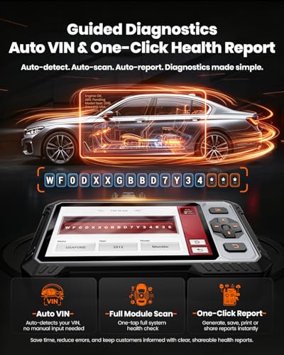 ANCEL FX6000 Bidirectional OBD2 Scanner, 4-System Diagnostic Tool for ABS, SRS, Transmission & Engine, 7+ Reset, Oil/EPB/BMS/SAS/Throttle Reset, ABS Bleeding, Live Data, Auto VIN, Lifetime Update - color: Red-Black