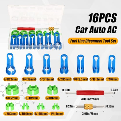 Threlaco 5 Sets/525 Pcs Car A/c Repair Kits with 18 Sizes 270 O-Ring Kit, 102 Valve Cores, 60 Compressor Gaskets, 77 Dust Cap, 39 Valve Core, 16 Ac Fuel Line Disconnect Tool Compatible with R12 R134a