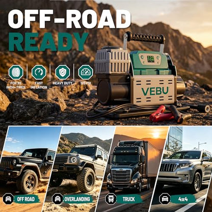 ‌RV Air Compressor 12V Tire Inflator, 150PSI with Auto Shut-off, Digital Display & Preset, 5.65CFM Fast Inflation for Off-road Vehicles, Trucks, SUVs, RVs, ATVs, Corded Electric - style: Single Cylinder + Digital Display