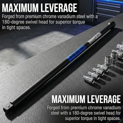 1/2" Drive Impact Extension Bar, 24 Inch Length Socket Extension, CR-V Steel, Narrow and Deep Areas in Automobile Maintenance, Mechanical Assembly or Industrial Operations - size: 1/2" 24-Inch