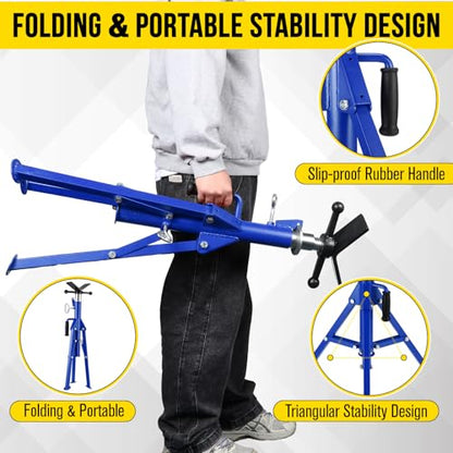 Garvee V Head Tripod Pipe Jack Stand, 1/8"-12" Pipe Support Rest, 2500 LB Heavy Duty Carbon Steel Adjustable 28"-52" Folding Portable Pipe Stand for Welding Pipe | Heavy Duty Carbon Steel Adjustable 28"-52" Folding Portable Pipe Stand for Welding Pipe - c